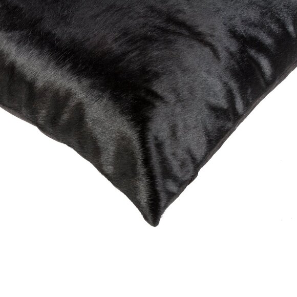 Natural Home Decor Torino Cowhide Pillow | 2-Piece | Black | 18"x18" - Picture 2 of 2